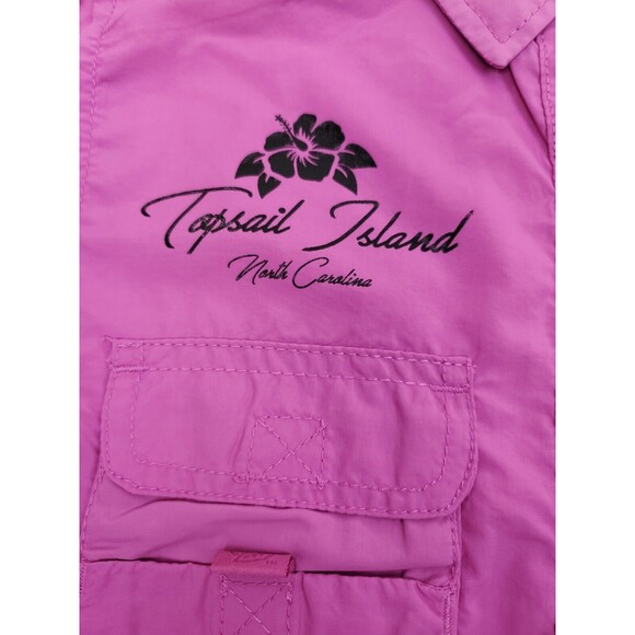 BANANA BOAT Topsail Island NC Sz S Sleeveless UPF 50 Button Shirt Pink - Picture 3 of 6